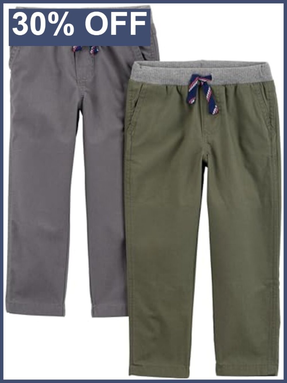 Baby Boys 2-Pack Pull-On Pants Tapered Sweatpants Elastic Waist